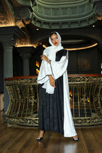 Noir and Ivory Evening Abaya
