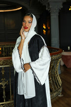 Noir and Ivory Evening Abaya